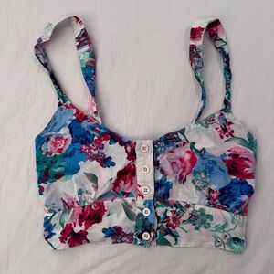 Millau Floral Crop Tank Top